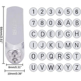 Iron Metal Stamps Set, for Imprinting Metal, Plastic, Wood, Leather, Including Number 0~9 & Alphabet A~Z and Ampersand, Platinum, 64.5x10.5x10.5mm, 2box/set