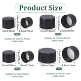 56Pcs 4 Style Plastic Screw-On Caps, Bottle Jug Storage Cap Lids, Flat Round, Black, 20~30.5x15~17mm, Inner Diameter: 18~28mm, 14pcs/style