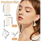 16Pcs Brass Stud Earring Findings, with Hole, Oval, Nickel Free, with 40Pcs Plastic Ear Nuts, Real 18K Gold Plated, 21x8mm, Hole: 1.4mm, Pin: 0.9mm