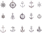 Tibetan Silver Anchor & Helm Pendants, Antique Silver, 20x17.5x2mm, hole: 2mm