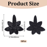 Flower Gauze Embroidery Ornaments Accessories, Lace Sequins Clothing Sew on Patches, Beaded Appliques, Suitable for Wedding Dress, Performance Clothes, Black, 105x95x2.5mm