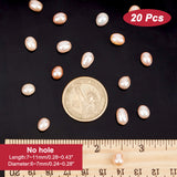 20Pcs Natural Cultured Freshwater Pearl No Hole Beads, Rice, Light Coral, 7~11x6~7mm