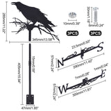 Crow Iron Wind Direction Indicator, Weathervane for Outdoor Garden Wind Measuring Tool, Electrophoresis Black, 285x345x18mm