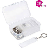 DIY Keychain Making, with Transparent Rectangle Blank Acrylic Pendants, 304 Stainless Steel Open Jump Rings, Iron Keychain Ring, Clear, 118x72x35mm