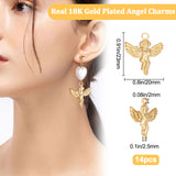 14Pcs 304 Stainless Steel Pendants, Angel, Real 18K Gold Plated, 23x20x2.5mm, Hole: 2mm