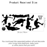 PVC Wall Stickers, for Wall Decoration, Basketball, 388x890mm