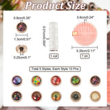 100Pcs 10 Style Resin Button & Section Button, Flat Round, with 8Pcs Needle and 1 Roll Thread, Mixed Color, 13x8~9mm, Hole: 2.5mm, 10Pcs/style