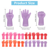 4 Bags 4 Colors Rubber Knitting Needle Point Protector, Janken Punch Tip Stopper Cap, Funny Rock Paper Scissors Game Gesture, Mixed Color, 2.75~3.3x1.45~1.85x1~1.05cm, Hole: 3~3.5mm, 3 style, 2pcs/style, 6pcs/bag, 1 bag/color