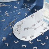 Stainless Steel Moon Pendants, with Bead Container, Stainless Steel Color, 16x12x1mm, Hole: 1mm, about 100pcs/box