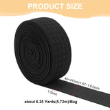 Nylon Flat Elastic Rubber Band, Rhombus Print stretchy Webbing Band, Garment Sewing Accessories, Black, 40~41mm, about 6.25 yards/bag