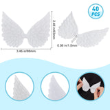 Cloth Patches, with Glitter Powder, Costume Accessories, Appliques, Wings, White, 1.5x88x63mm