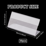 Acrylic Slant Back Price Frame, L-shaped Sign Display Holder, Exhibition Accessories, Clear, 4.75x9.8x3cm