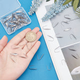 80Pcs 316 Surgical Stainless Steel Earring Hooks, Stainless Steel Color, 20x10x4.5mm, Hole: 1.2mm