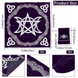 1Pc Flannelette Square Altar Tarot Tablecloth, with 1Pc Cloth Packing Pouches Drawstring Bags, Moon, 500x500x1mm