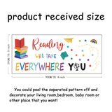PVC Wall Stickers, for Wall Decoration, Word Reading Will Take You Everywhere, Book Pattern, 390x900mm