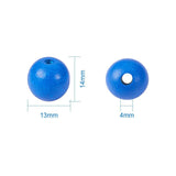 Wood Beads, Dyed, Round, Mixed Color, 14x13mm, Hole: 4mm, about 400pcs/box
