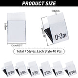 280Pcs 7 Style Neonatal Month Clothing Labels Size, Polyester Garment Accessories, Rectangle, White, 40x13x0.2mm, 40pcs/style