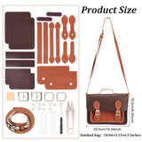 DIY Imitation Leather Crossbody Bag, with Thread, Scissor, Needles, Iron Finding, Coconut Brown, 0.9~129x0.13~25.2x0.05~0.7cm