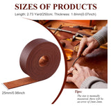 Flat Single Face Imitation Leather Cords, Lychee Pattern, Saddle Brown, 25x1.8mm, 2500mm/Roll