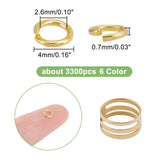 1 Box 6 Color Iron Jump Rings, Open Jump Rings, Mixed Color, 4x0.7mm, about 2.6mm inner diameter, about 3300pcs/box
