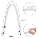Imitation Leather Bag Handles, with Iron Finding for Bag Straps Replacement Accessories, White, 47.5x1.5cm