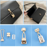 PandaHall 6 Sets Elite Alloy Bag Twist Lock Clasp, with Iron Shim, for Bag Hasp Accessories, Light Gold, 2.75~5.5x1.65~1.75x0.7~0.85cm, 3pcs/set