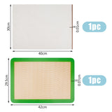 2Pcs 2 Style Precision Fusing Mat, Rubber Non Stick Heat Resistant Ironing Mats, with Reusable Fabric Mats, Rectangle, Mixed Color, 400~420x295~300x0.1~0.7mm, 1pc/style