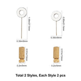 Hand Sewing Position Located Hand Tool, Positioning Needles Stitching Fixed Suture Leathercraft Tool, Golden & Stainless Steel Color, 21.5x9x1.8mm, Handle: 13x5mm, 4sets/bag