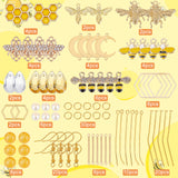 DIY Bee Dangle Earring Making Kit, Including Brass & Alloy Pendants & Link Connectors, Brass Earring Hooks, Glass Pearl Beads & Pendants, Golden, 138Pcs/box