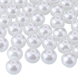 6mm Tiny Satin Luster Glass Pearl Round Beads Assortment Lot for Jewelry Making, About 400Pcs, White, 6mm, Hole: 1.2~1.5mm, about 400pcs/box