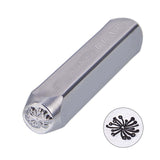 Iron Metal Stamps, for Imprinting Metal, Wood, Leather, Flower Pattern, 64.5x10x10mm