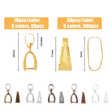 DIY Pinch Bail Jewelry Making Finding Kit, Including Brass Ice Pick Pinch & Snap On Bails, Mixed Color, 11~20x4~7mm, 360Pcs/box