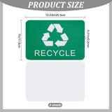 Paper Sticker Labels, Adhesive Stickers for Trash Can, Word Recycle, Sea Green, 260x185x0.2mm