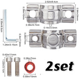 2 Sets 304 Stainless Steel Clamps, with Screws, for Water Pipe, Plumbing and Automotive Supplies, Stainless Steel Color, 64x24x3.5mm