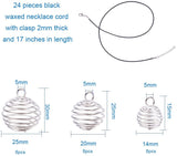 DIY Necklace Making, with Iron Wire Cage Pendants, Imitation Leather Cord Chain, Silver, 15x14mm, Hole: 5mm