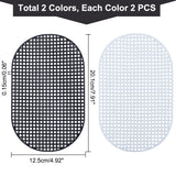 &reg 4Pcs 2 Colors Plastic Mesh Canvas Sheets, for Embroidery, Yarn Craft, Knitting & Crochet Bag Bottom, Oval, Mixed Color, 20.1x12.5x0.15cm, 2pcs/color