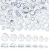 150Pcs 7 Sizes Transparent Glass Cabochons, Half Round, Clear, 8~20x4~10mm