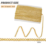 Polyester S Shaped Lace Ribbon, Garment Accessories, Gold, 1/4 inch(6mm)