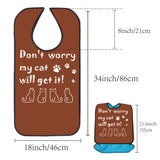 Washable Canvas Adult Bibs for Eating, Reusable Eating Cloth for Clothing Protector, Cat Pattern, 860x460mm