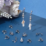 60Pcs 304 Stainless Steel Clip-on Earring Findings, with 100pcs Open Jump Rings, Stainless Steel Color, 12x6x11mm, Hole: 1.2mm