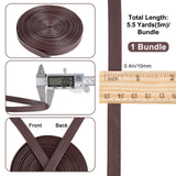 Flat Imitation Leather Cord, Garment Accessories, Coconut Brown, 10x1mm, about 5.47 Yards(5m)/Bundle