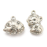 12Pcs 12 Style Tibetan Style Alloy Pendants, Cadmium Free & Lead Free, 12 Chinese Zodiac Signs, Antique Silver, 13x16x6mm, Hole: 1.4mm