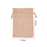 Burlap Packing Pouches Drawstring Bags, Peru, 14x10cm