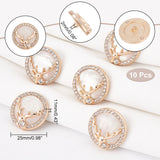Alloy Rhinestone Shank Buttons, with Resin, Flat Round with Deer Head, Golden, 25x11mm, Hole: 2mm, 10pcs/box