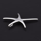 Brass Starfish/Sea Stars Pendants, Silver, 32x32mm, 6pcs