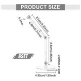 Plastic Model Assembled Action Figure Display Holders, Doll Model Support Stands, with Iron Findings and Round Base, Clear, 0.5~8.5x0.4~0.8x0.2~0.8cm