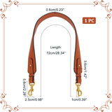Imitation Leather Wide Bag Straps, with Alloy Swivel Eye Bolt Snap Hook, Sienna, 72x3.6x0.6cm