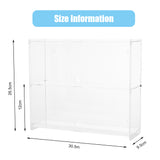 2-Tier Transparent Plastic Action Figures Display Cases, Dustproof Model Rack for Minifigures Toys, Rectangle, Clear, Finished Product: 30.5x9.5x26.5cm