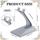 4 Sets Plastic Model Aircraft Display Stands, Tabletop Display Easels for Model Airplane Holder, Gray, 9x5x8cm