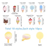 Resin Decoden Cabochons, Imitation Food, Mixed Color, 27x19.5x6mm